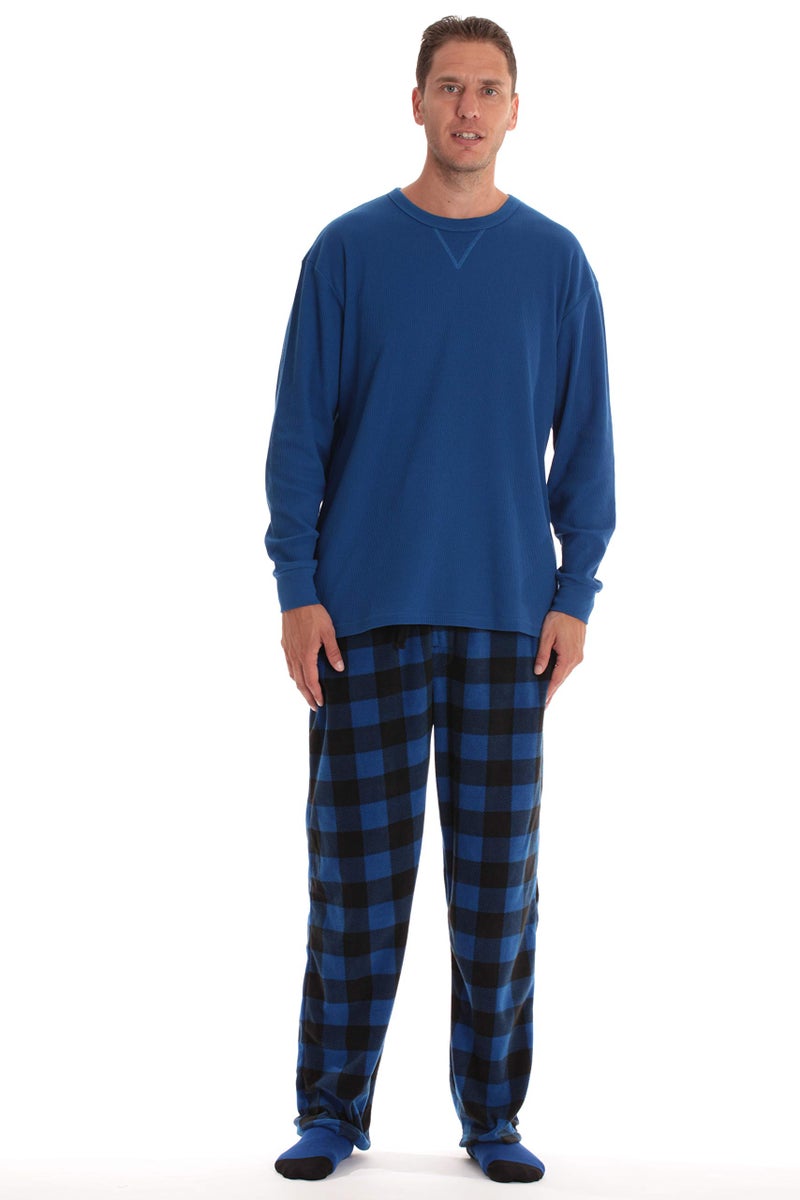 #followme Mens Microfleece Pajama Pants Set with Socks 44938-1C-L - Image 1